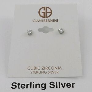 Giani Bernini  Sterling Silver Earrings, Cubic Zirconia  5mm - MSRP - 35$ - NWT